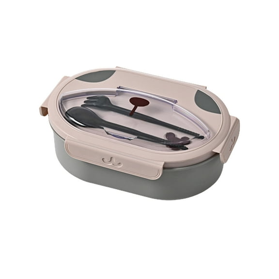 Large Capacity Double Layer Compartment Lunch Box Fashionable Oval Lunch Box Portable Heatable Lunch Box Compartments No Odor Easy To Clean