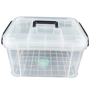 Large Capacity Double-Layer Medicine Organizer Box - Waterproof, Transparent Storage for Home & Travel