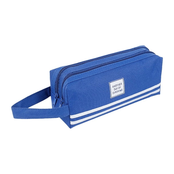 Large Capacity Double-Layer Pencil Case, Cosmug Canvas Pen Bag, Spacious Stationery Organizer, for Office Supplies, Art Tools and Daily Storage, Color D