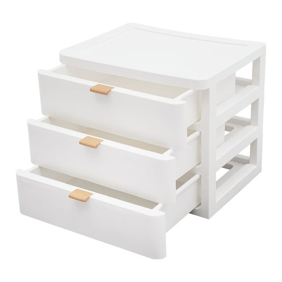 Large-Capacity Drawers, 3-Tier Storage Organizer, Sturdy PP Material, Stylish White Design