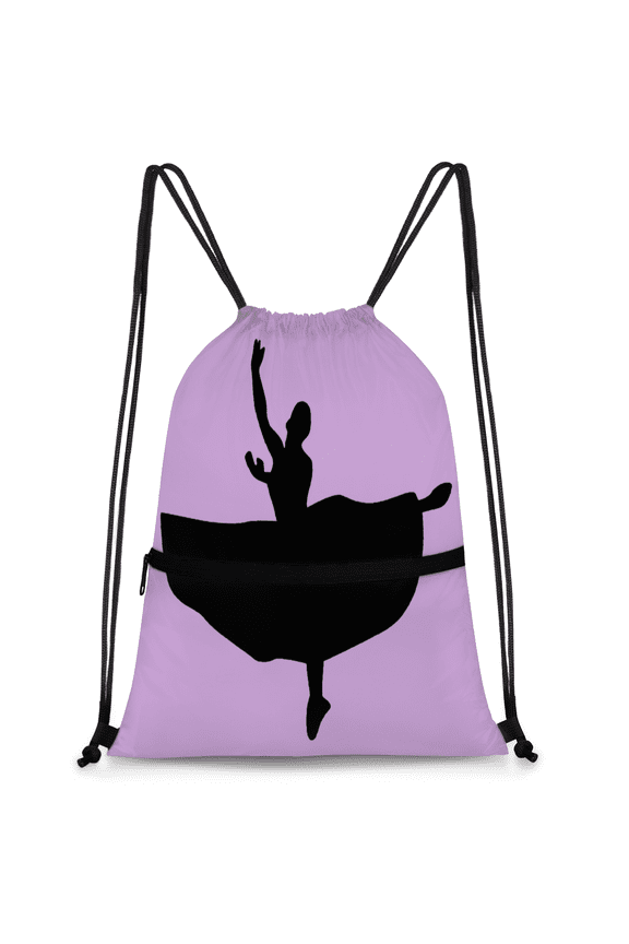 Large Capacity Drawstring Backpack, 18x14 Inch Gym Sack with Front Zipper Pocket, Durable Polyester Bag For Travel, Sports & Outdoor Activities