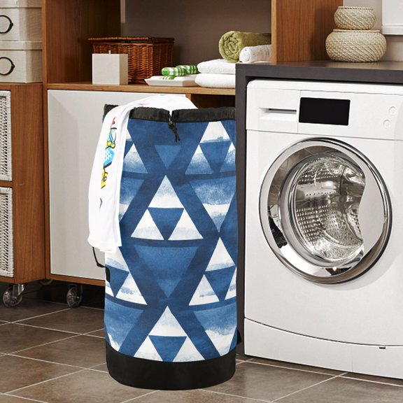 Large Capacity Drawstring Laundry Backpack Portable Dirty Clothes Hamper An Aztec Tribal Design