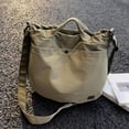 thumbnail image 1 of Large Capacity Drawstring Tote Bag Japanese Style Shoulder Crossbody Bag, Spacious Storage Secure Closure Quick Access Organizer, For Work Travel Shopping Commute Daily Use, 1 of 6