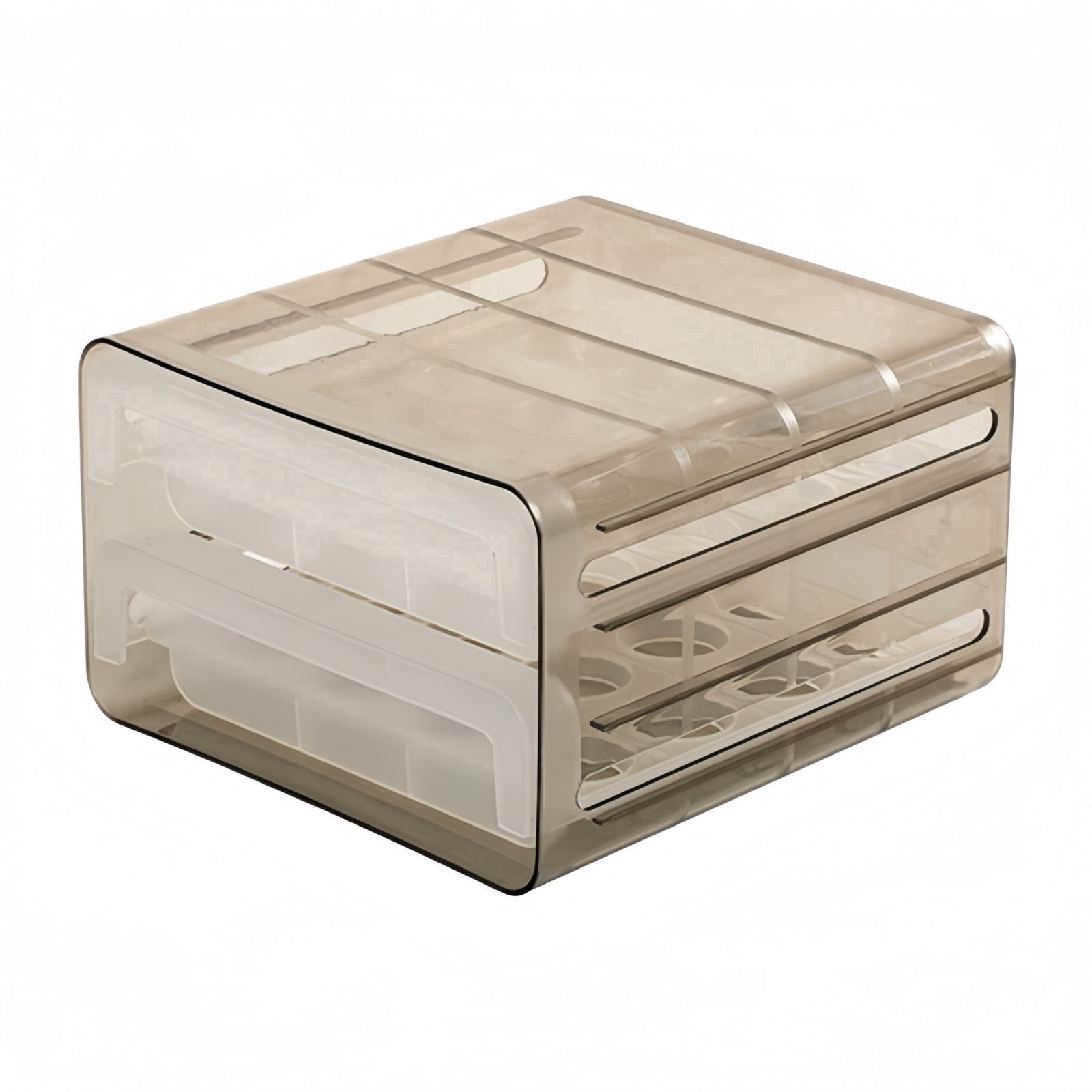 Large Capacity Egg Storage for Refrigerator with Two-Tite Compartments ABS Drawer-Style Fresh Keeping for Eggs Food Storage Organization Solution