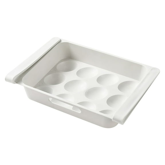 Large Capacity Eggs for Refrigerator - Stackable 12-grid Eggs Fresh Storage Box for Fridge, Eggs Storage Container Organizer Bin, White Plastic Storage
