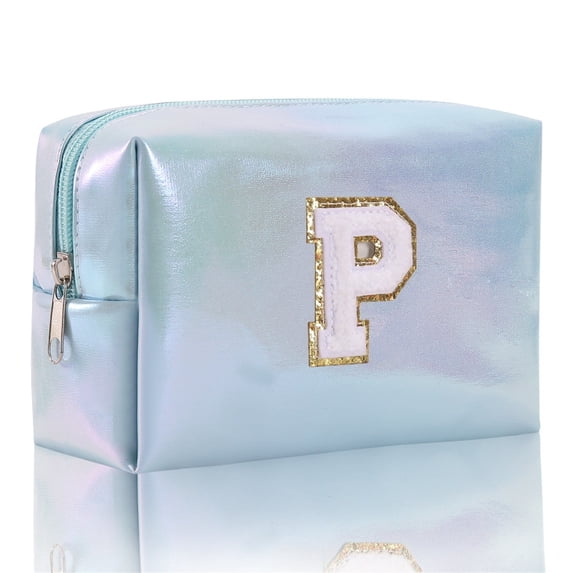 Large Capacity Embroidered Alphabet Cosmetic Bag Travel Toiletry Organizer Clutch Handbag for Women Girls Makeup Storage