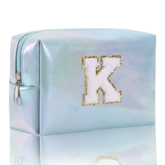 Large Capacity Embroidered Alphabet Cosmetic Bag Travel Toiletry Organizer Clutch Handbag for Women Girls Makeup Storage