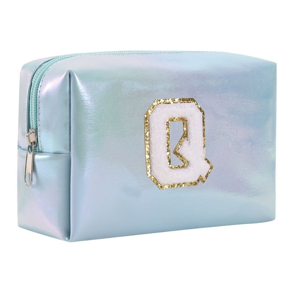 Large Capacity Embroidered Alphabet Cosmetic Bag Travel Toiletry Organizer Storage Clutch Handbag Purse