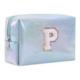 thumbnail image 1 of Large Capacity Embroidered Alphabet Cosmetic Bag Travel Toiletry Organizer Storage Clutch Handbag Purse, 1 of 9