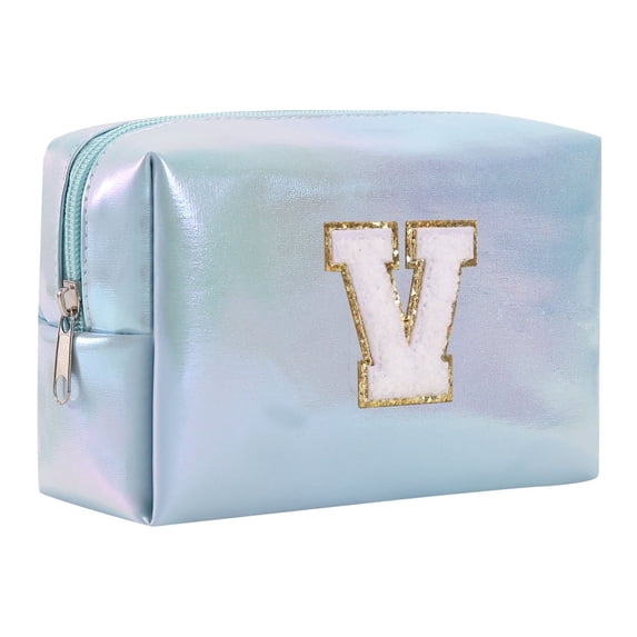 Large Capacity Embroidered Alphabet Cosmetic Bag Travel Toiletry Organizer Storage Clutch Handbag Purse