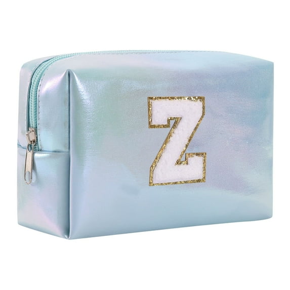 Large Capacity Embroidered Alphabet Cosmetic Bag Travel Toiletry Organizer Storage Clutch Handbag Purse