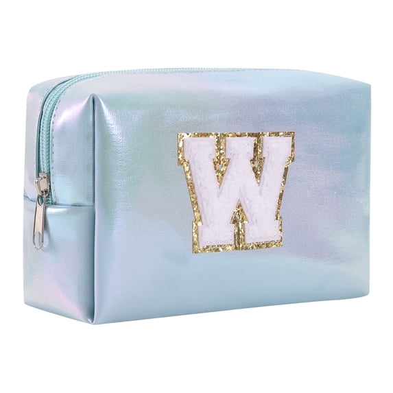 Large Capacity Embroidered Alphabet Cosmetic Bag Travel Toiletry Organizer Storage Clutch Handbag