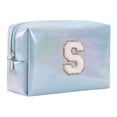 thumbnail image 1 of Large Capacity Embroidered Alphabet Cosmetic Bag Travel Toiletry Organizer Storage Clutch Handbag, 1 of 9