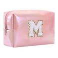 thumbnail image 1 of Large Capacity Embroidered Alphabet Cosmetic Bag Travel Toiletry Organizer Storage Pouch Clutch Handbag, 1 of 9