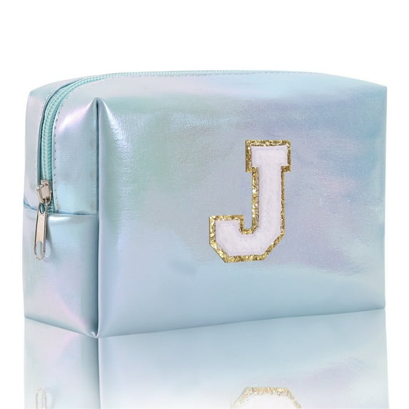 Large Capacity Embroidered Alphabet Cosmetic Bag Travel Toiletry Organizer Clutch Handbag for Women Girls Makeup Storage