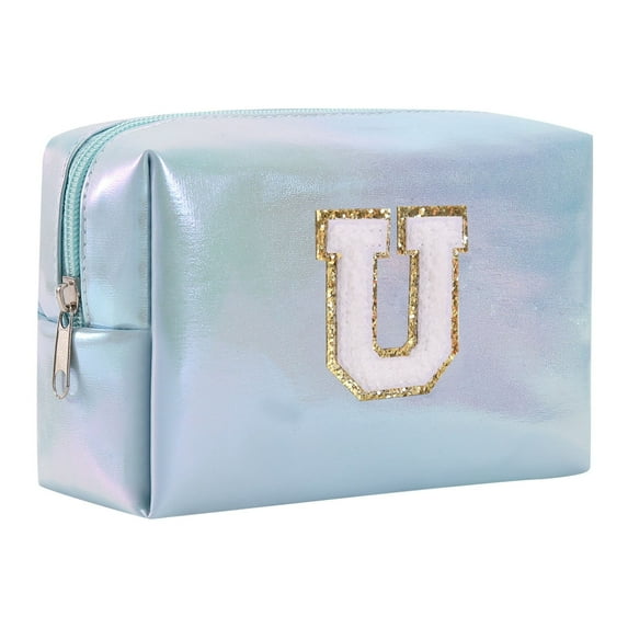 Large Capacity Embroidered Alphabet Cosmetic Bag Travel Toiletry Organizer Storage Pouch Clutch Handbag