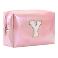 thumbnail image 1 of Large Capacity Embroidered Alphabet Cosmetic Bag Travel Toiletry Storage Clutch Handbag for Women Girls Makeup Organizer, 1 of 9