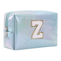 Large Capacity Embroidered Alphabet Cosmetic Makeup Bag Toiletry Travel Storage Clutch Handbag
