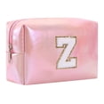 thumbnail image 1 of Large Capacity Embroidered Alphabet Makeup Bag for Travel Storage and Toiletry Use - Stylish Clutch Handbag for Cosmetics, 1 of 9