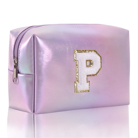Large Capacity Embroidered Alphabet Makeup Bag Toiletry Bag Travel Storage Bag Clutch Hair Wax for People Make up Organizers Hanging Toiletry Bag for Women Make up Bags Bulk Jewelry Case for Traveling