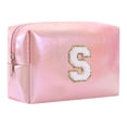thumbnail image 1 of Large Capacity Embroidered Alphabet Makeup Bag Toiletry Bag Travel Storage Bag Clutch Handbag Cosmetic Bag for Organized and Stylish Beauty, 1 of 9