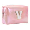 thumbnail image 1 of Large Capacity Embroidered Alphabet Makeup Bag Toiletry Bag Travel Storage Bag Clutch Handbag Cosmetic Bag, 1 of 9