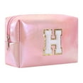 thumbnail image 1 of Large Capacity Embroidered Alphabet Makeup Bag Toiletry Bag Travel Storage Bag Clutch Handbag Cosmetic Bag, 1 of 9
