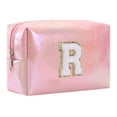 thumbnail image 1 of Large Capacity Embroidered Alphabet Makeup Bag Toiletry Bag Travel Storage Bag Clutch Handbag Cosmetic Bag, 1 of 9