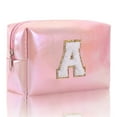 thumbnail image 1 of Large Capacity Embroidered Alphabet Makeup Bag Toiletry Bag Travel Storage Clutch Handbag Cosmetic Bag for Organizing, 1 of 8