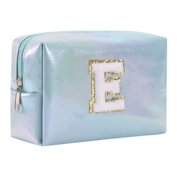 Large Capacity Embroidered Alphabet Makeup Bag - Versatile Toiletry Storage Pouch for Travel Clutch Handbag and Cosmetic Organization