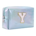 thumbnail image 1 of Large Capacity Embroidered Alphabet Makeup Bag Travel Storage Clutch Handbag Toiletry Cosmetic Organizer for Women, 1 of 9