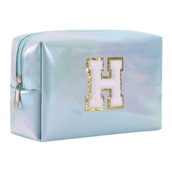 Large Capacity Embroidered Alphabet Makeup Bag Travel Storage Clutch Handbag Cosmetic Bag for and Organization
