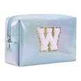 thumbnail image 1 of Large Capacity Embroidered Alphabet Makeup Bag Travel Storage Clutch Handbag for Toiletries and Cosmetics, 1 of 9