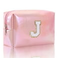 thumbnail image 1 of Spacious Cosmetic Bag - Large Capacity Embroidered Alphabet Makeup Bag for Toiletries Travel Storage Clutch and Handbag, 1 of 8