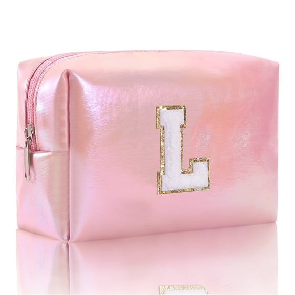 Large Capacity Embroidered Alphabet Makeup Bag Travel Toiletry Clutch Fashionable Storage Cosmetic Handbag Organizer for Women