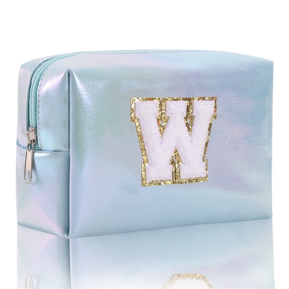 Spacious Embroidered Alphabet Makeup Bag for Travel Storage and Toiletries Versatile Handbag and Cosmetic