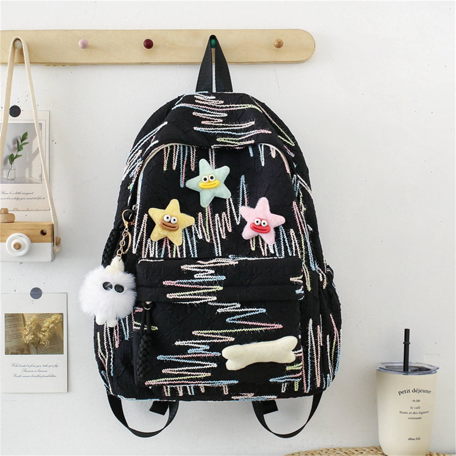 Large-Capacity Embroidered Thread Backpack For Junior High School ...