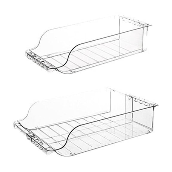 Large Capacity Expandable Beverage Organizer for Fridge | Retractable Shelves for Beer, Soda & Snacks | Plastic Storage Box | 1-Piece