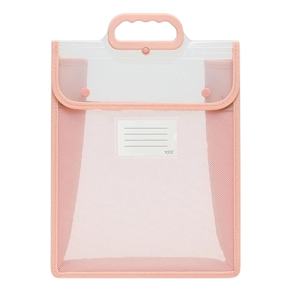 Large Capacity Expandable File Organizer Folder, Portable Transparent Document Holder with Button Closure, Letter Size Storage Bag for Papers Receipts with Label Pocket and Handle