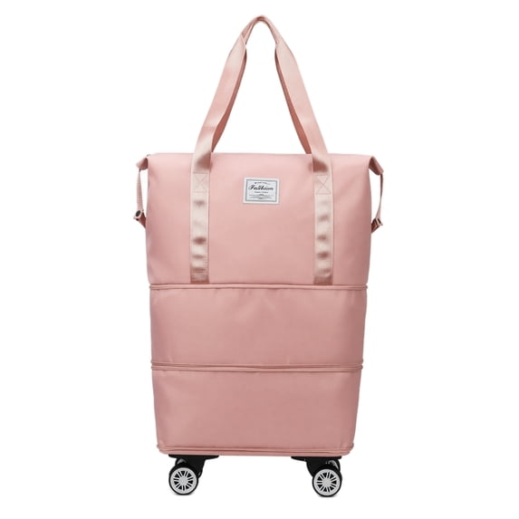 Large Capacity Expandable Travel Bag with Wheels, Rolling Duffel Luggage for Weekend Trips and Airline Carry-On