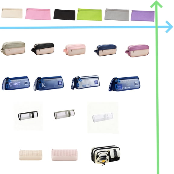 Large Capacity Fabric Pencil Bag, Fashion Practical Stationery Storage Case for Daily Various Small Goods Classified Storage