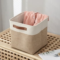 Large Capacity Fabric Storage Box, Linen & Cotton for Clothes Books Toys, Durable & Foldable, Ideal for Bedroom Living Room
