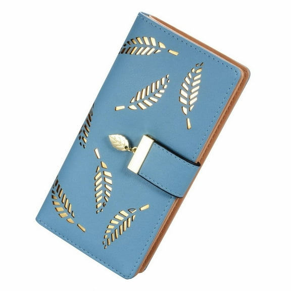 Large Capacity Fashion Backpack Clearance, Furenl Women's Long Bifold Wallet Leather Card Holder Purse Zipper Buckle Elegant Clutch Wallet Handbag for Women, Blue