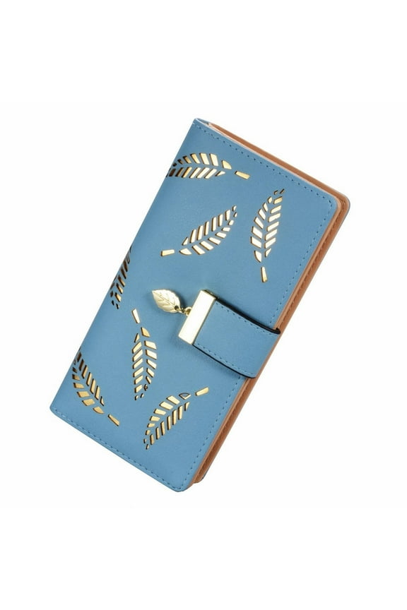 Large Capacity Fashion Backpack Clearance, Furenl Women's Long Bifold Wallet Leather Card Holder Purse Zipper Buckle Elegant Clutch Wallet Handbag for Women, Blue