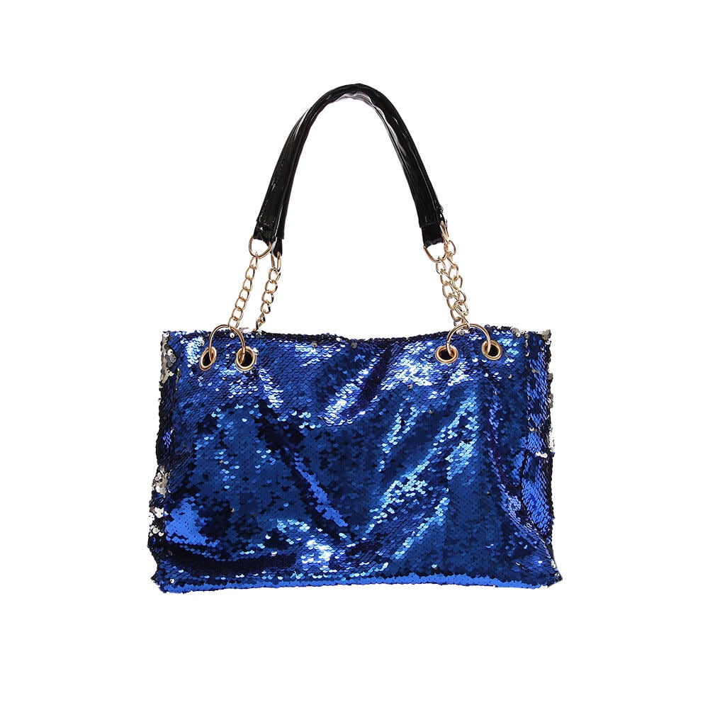 Large Capacity Fashion Glitter Handbag Purse Two Tone Reversible Sequins Tote Bag Zipper Shoulder Chain PU Leather Straps Women Blue 4f39dee5 a7dc 4287 955a 6032d71bdc74.9e8312b85205524d8ca3de33a76f67c7