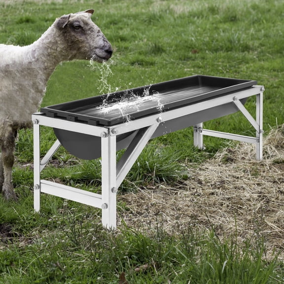 Large Capacity Feed Trough for Livestock Durable Hot Galvanized Steel Frame, Easy Access, Stable & Comfortable Feeding Ideal for Goats, Sheep, Pigs, and More