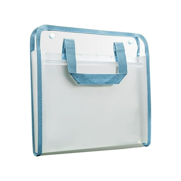 Large Capacity File Organizer Bag - Portable Document Storage with Button Closure, Waterproof and Design, Ideal for Business, Travel, and Outdoor Use,Blue