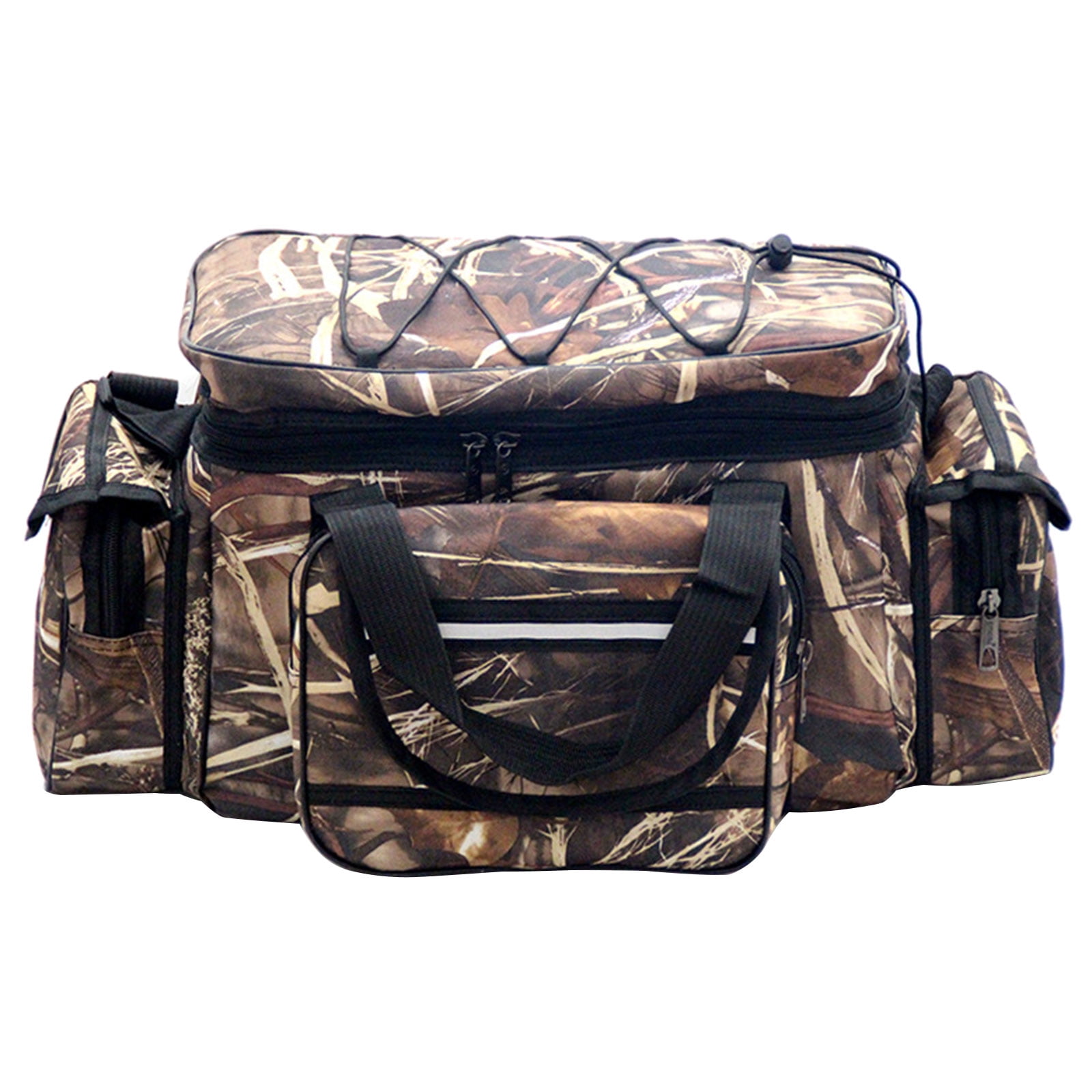 Large Capacity Fishing Tackle Bag MultiPockets Fishing Gear Carrying Bag Outdoor Portable Oxfords Cloth Shoulders Bag