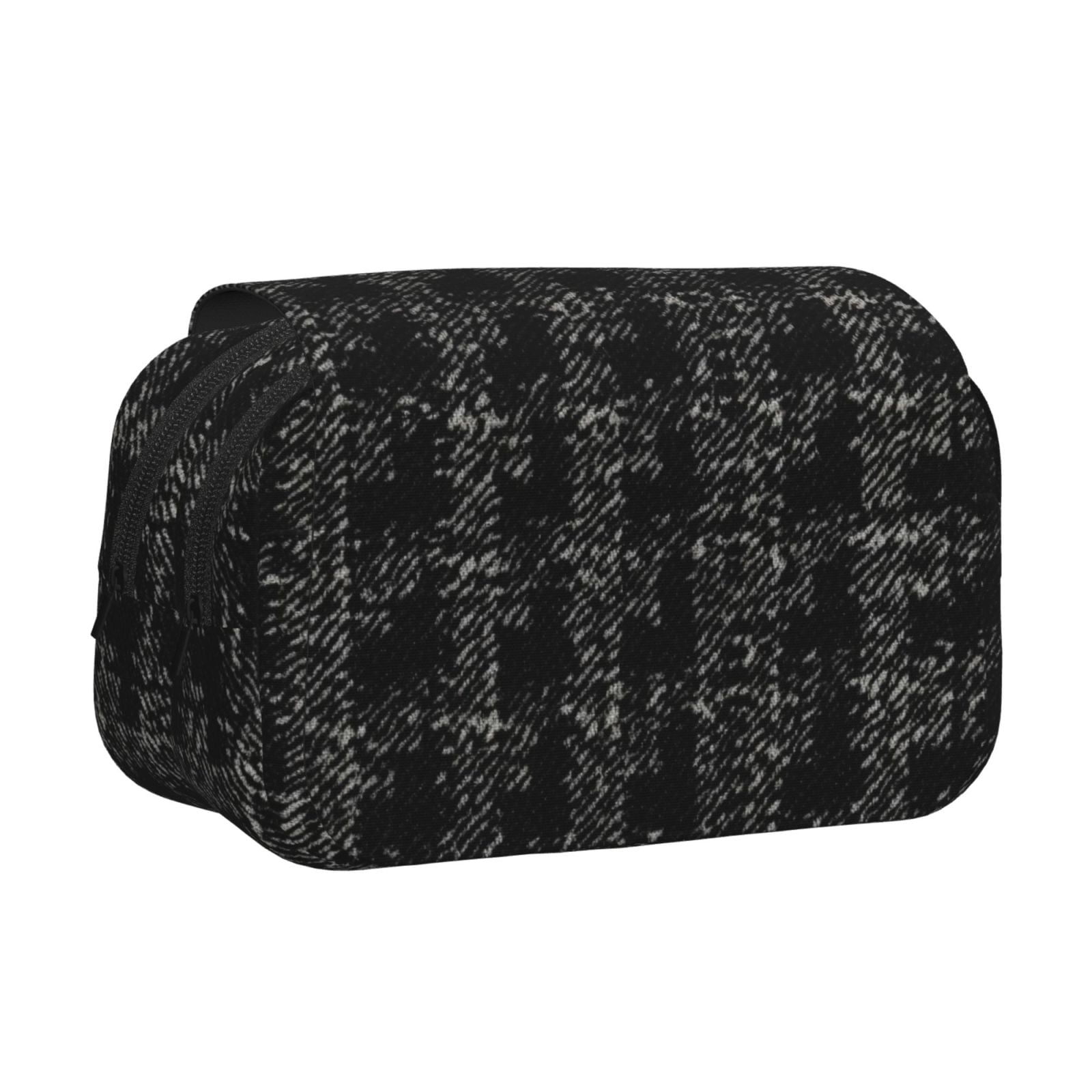 Large-Capacity Flip-Top Double-Layer Pencil Case, Multi-Functional Pocket Pen Case, Durable Stationery Organizer Black Houndstooth Vintage Texture_2