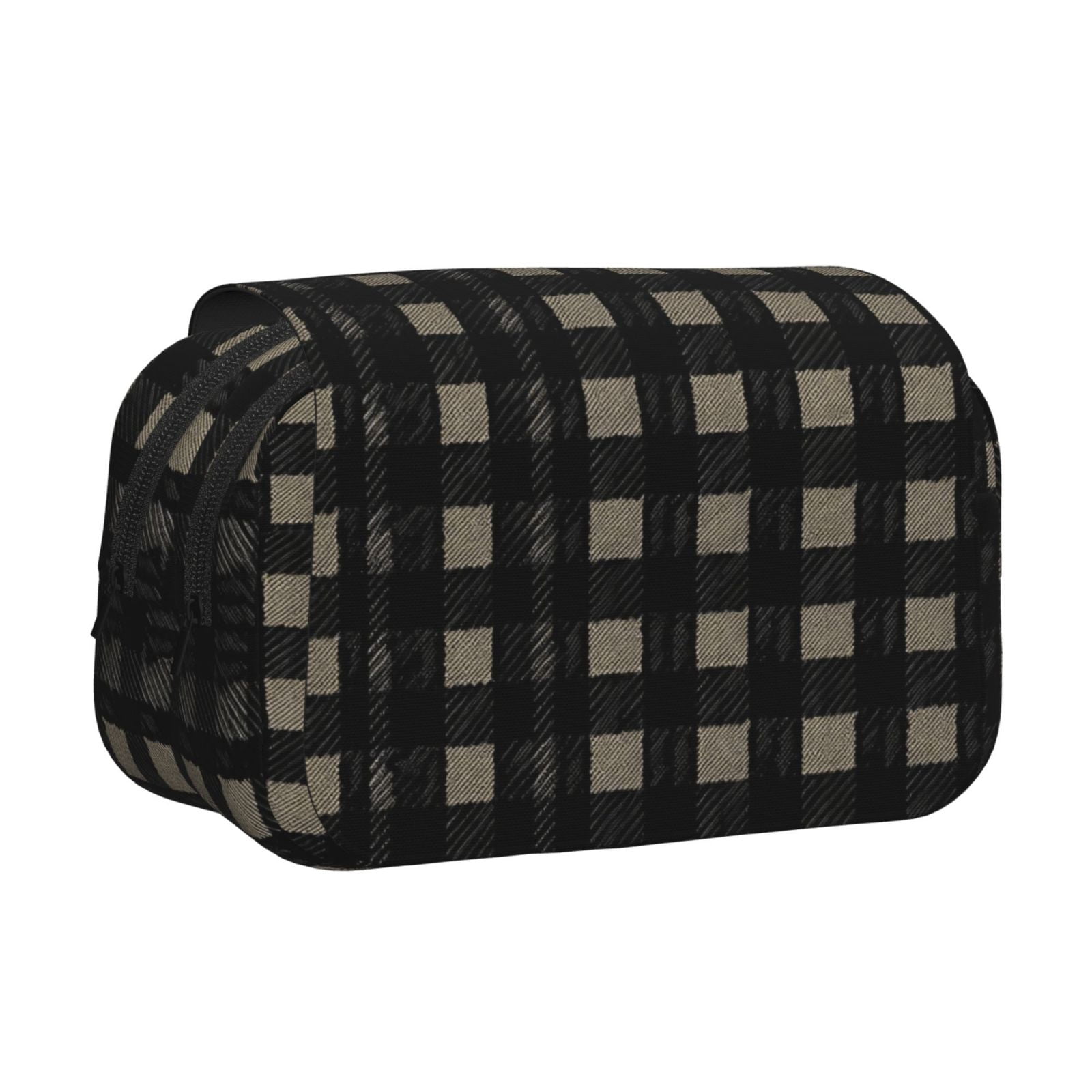 Large-Capacity Flip-Top Double-Layer Pencil Case, Multi-Functional Pocket Pen Case, Durable Stationery Organizer Black Houndstooth Vintage Texture_85706_3